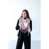 Велика рожева кашемірова хустка косинка в клітину CASHMERE